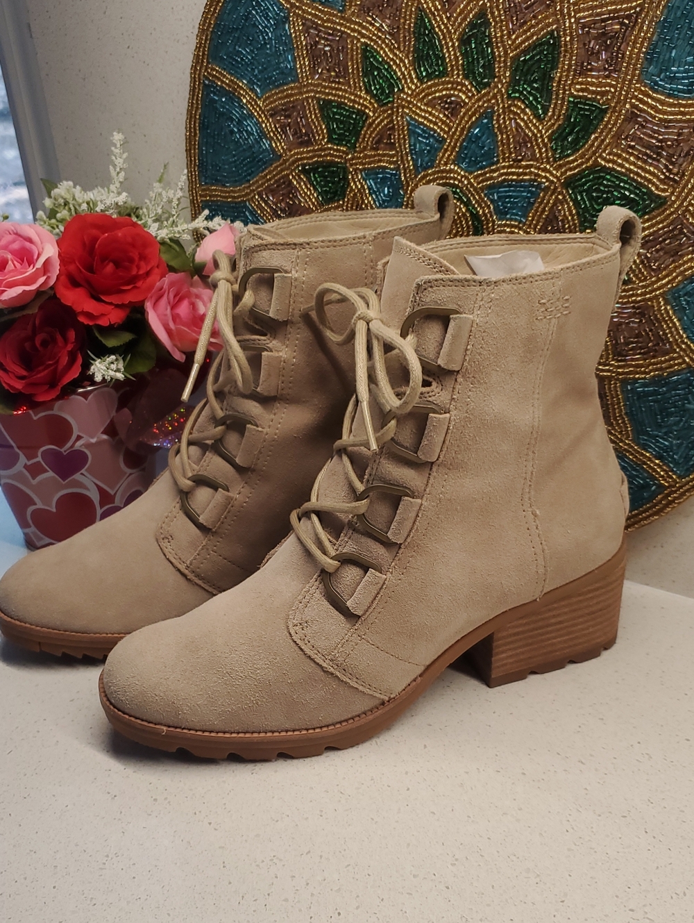 SOREL Lace-Up Suede Leather Ankle Boots (sz 9)